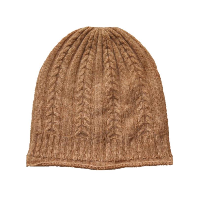 Unisex Cashmere Winter Cable Knit Hat - Soft Headwrap for Cold Weather