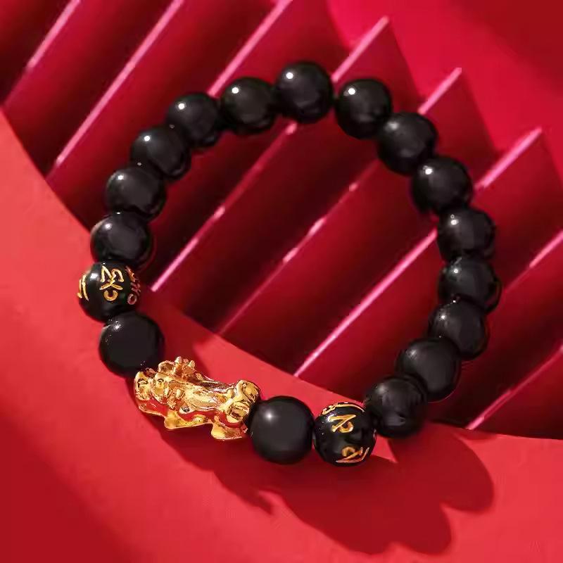 Natural stone crystal geometric beaded bracelet retro high-end bracelet women's niche light luxury versatile jewelry