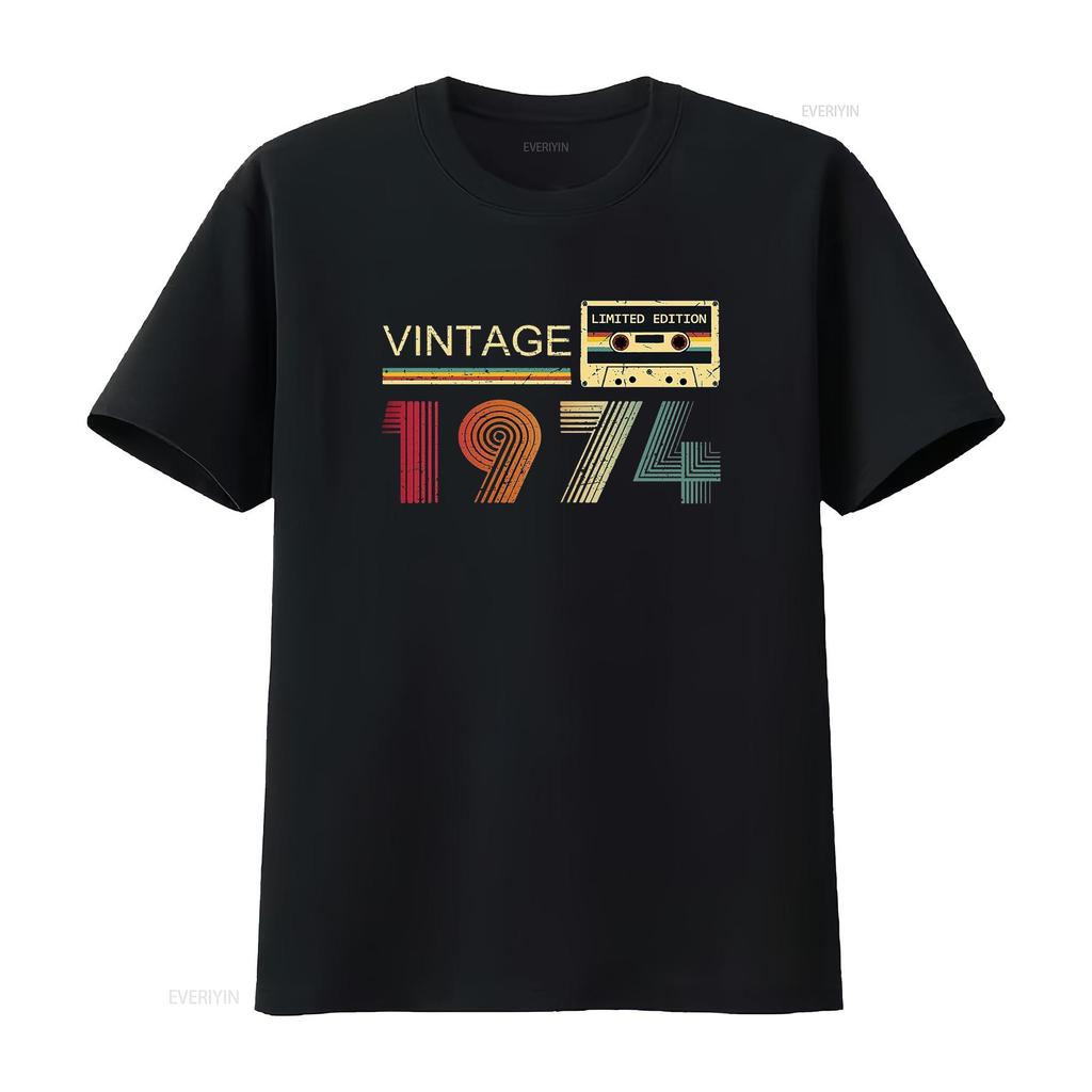 Vintage 1974 T Shirt For Unisex 50th Birthday S Dad Fathers Day Husband Friend Vintage Washed Designer Clothes Breathable Graphic