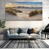 Nordic Seaside Beach Sunset Canvas Wall Art Wood Bridge Landscape Painting for Living Room Decor Coastal Sea Prints Home Decor