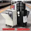 24" Student Suitcase: Stylish, Scratch & Wear-Resistant with Front-Opening, Built-in Cup Holder & Combo Lock