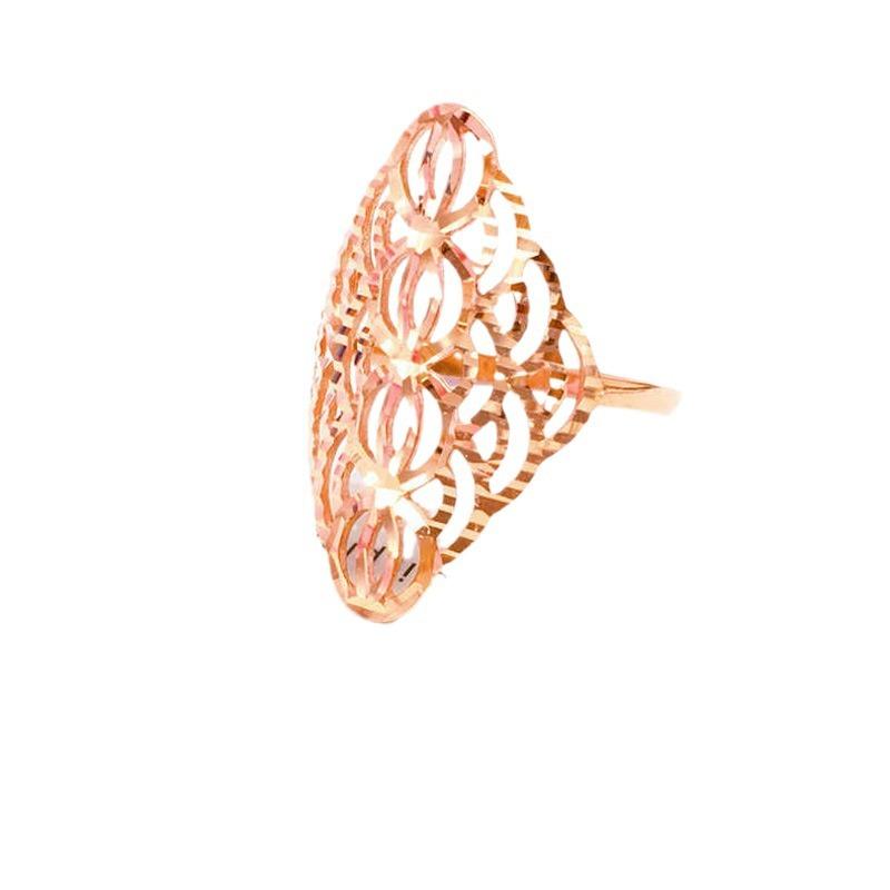 Purple Gold Russian Rhombus Car Flower Ring Hollow 585 Color Gold Fashionable Simple Ring Live Design