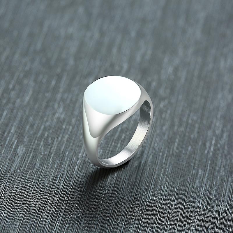 

Chic Personalize Engraving 26 Letters Signet Rings for Women Stainless Steel Initial Alphabet Custom Female Gits Jewelry 6&Blank серебряный