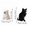 Minimalist Cat Statue Ornaments Kitten Sculpture Trinket Holder Yawning Cat Figurine  Car Ornament