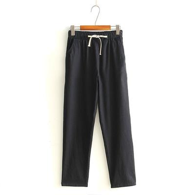 Summer New Cotton and Linen Cropped Pants Men's Loose Haren Pants Casual Thin Style