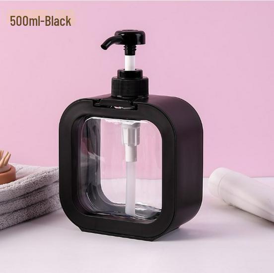 500ml Large Capacity Refillable Travel Bottles: Press-Type Transparent Shampoo, Shower Gel, and Hand Soap Dispensers