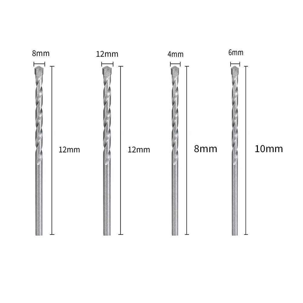 New 4/6/8/12mm Wall Drill Bits High Speed Steel Carbide Tipped Masonry Drill Bit Impact Drills Concrete