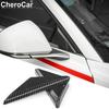 Carbon Fiber Front Door Window A Pillar Triangle Cover Trim For Ford Mustang 16+