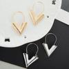 Simple Gold Silver Color Letter V Gift For Women Drop Earrings Dangle Earring Hoop Earrings Jewelry