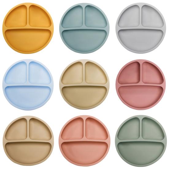 Yousheng Baby Cutlery Grid Partitions Food Grade Soft High Temperature Resistant Silicone Suction Cup Baby Cutlery Bowl Dining Accessories