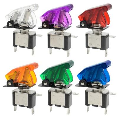 WMYCONGCONG 6pcs 12V 20A LED Toggle SPST Auto Rocker Switch for or Boat Switch, Blue/Red/Green/White/Yellow/Purple, On/Off 3-Pole Car, Truck,