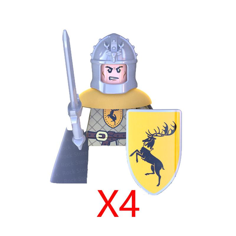 Military Building Blocks Solider Figures Gifts Toys Movie Science Fiction Series Medieval Knight Legion Weapons Shield Flag MOC