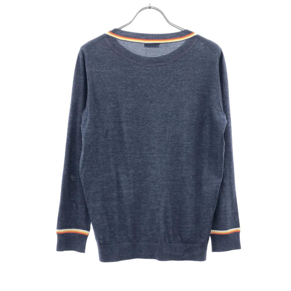 AKRIS PUNTO Wool Long Sleeve Knit 38 Navy System Sweater Women Used