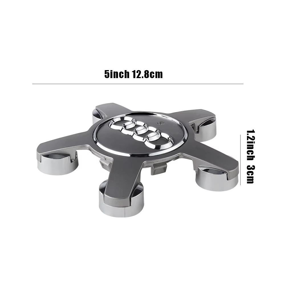 4Pcs Car Wheel Center Hub Cap Tire Rim Cover Decoration For 1s Sline A3 A1 A4 B8 B7 A6 C7 A5 A7 A8 B9 B6 C6 Q2 Q3 Q5 Q7 Q8 TT