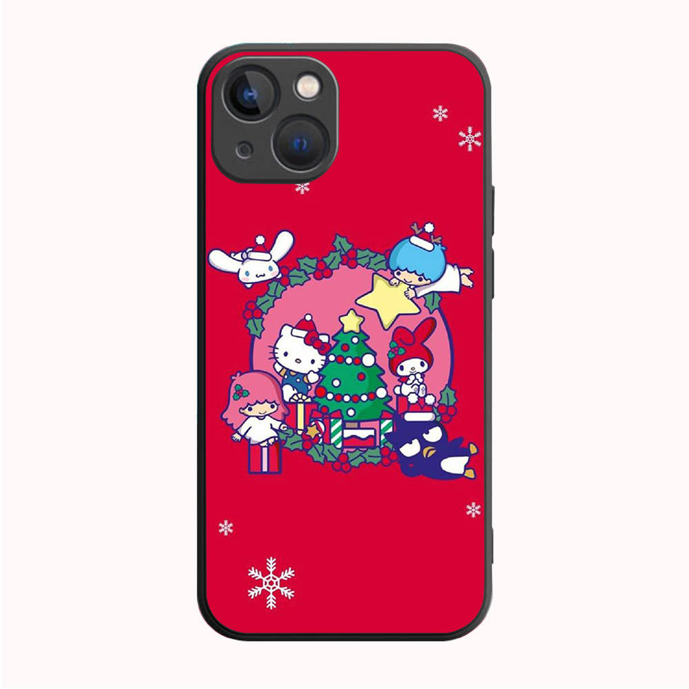 

B-61 рождественский hello kitty черный чехол для Samsung S24 S23 S22 S21 S20 FE S10 Lite Ultra S7 S8 S9 Plus A05S A11 A12 A13 A15 A22 A24 A25 A32 A52 A71 5G Samsung J5 Prime чёрный