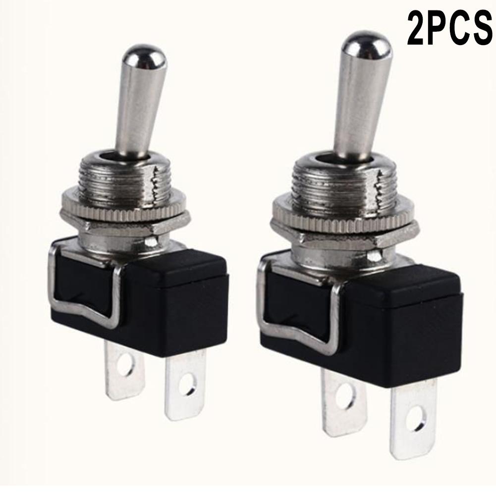 2 Piece 12V 10A Rocker For Toggle Switch with Removable Rubber Cover for Marine Panels Spade Terminals 12.5mm Mounting Size