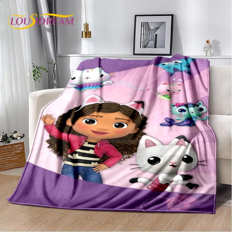 Cartoon Cute Gabbys Dollhouse Girl Soft Blankets,Keep Warm Throw Blanket Comfortable Blanket for Picnic Beds Sofa Home Bedroom