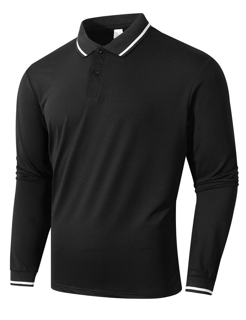 Men's Autumn Outdoor Fashion Breathable Long-Sleeve Jacquard Polo Shirt