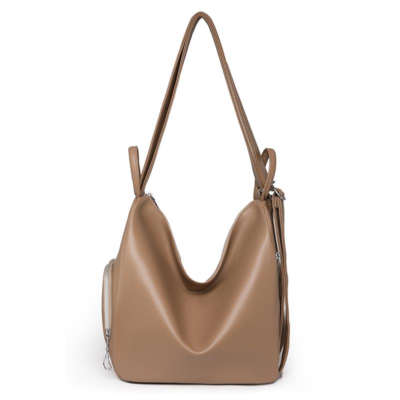Women's Multifunctional Shoulder Bag Commuter Business Backpack Solid Color Crossbody Bag