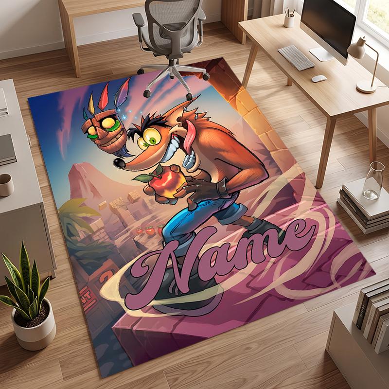 Crash Bandicoot (5) Personalizowany dywanik biurowy z imieniem Stylowa dekoracja do salonu, sypialni, kuchni