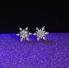 New Temperament Snowflake Zircon Stud Earrings Christmas Gift