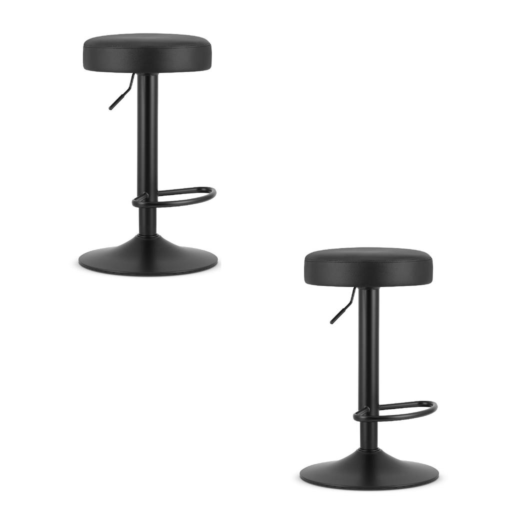 ROJST stool - black eco-leather / black base x 2