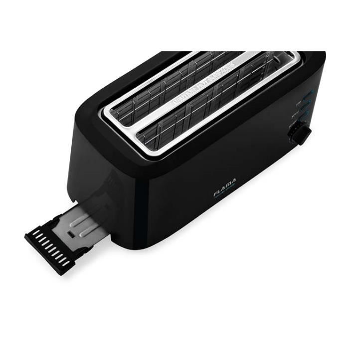 Grille-pain Flama 988FL, 980W, deux fentes longues et extra larges, fonctions de réchauffage, de décongélation et d'arrêt
