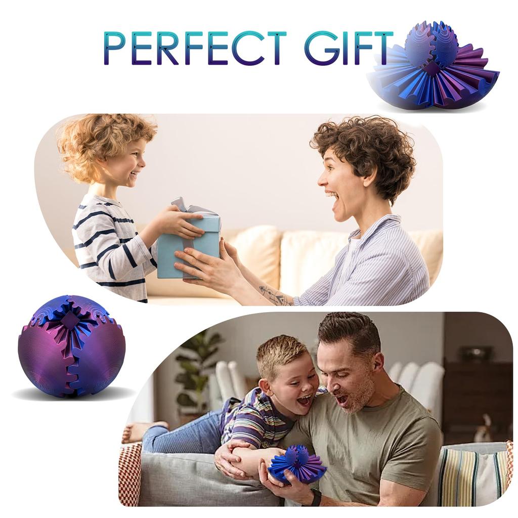 3D Printed Gear Balls Spinning Balls Stress Relief Anxiety Desktop Decorations Desk Toys Gear Balls Annoying Toys