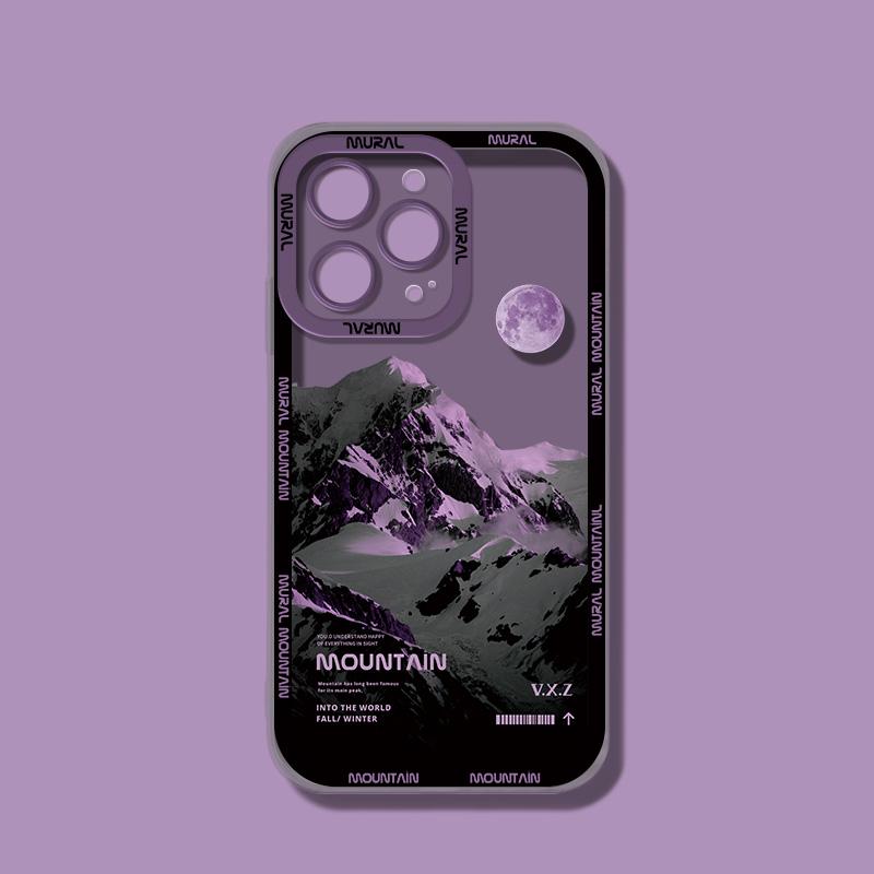 Retro Sunset Snow Mountain Scenery Case For Samsung Galaxy S24 S23 S22 Ultra S21 Plus FE A52S A33 A53 A34 A54 A15 A35 A55 Cover