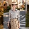 Women's Striped Lapel Long Sleeve Shirt