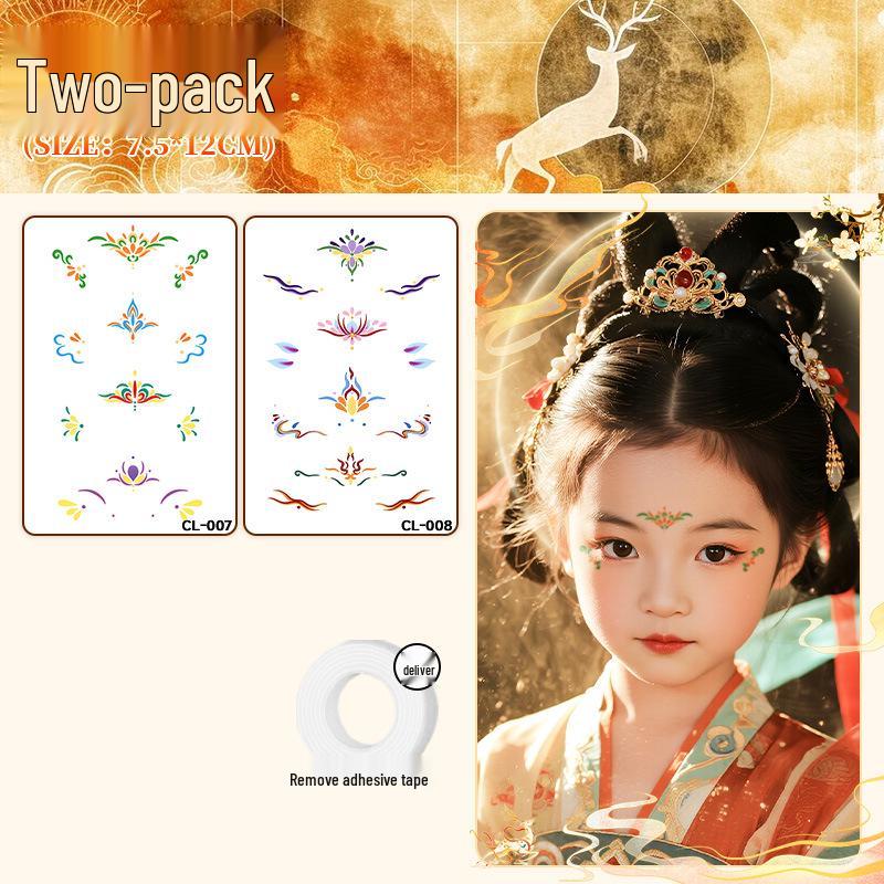 Non-Toxic Ancient Style Forehead Tattoo Stickers for Kids - Easy to Clean, High Appearance Value, Full of Atmosphere
