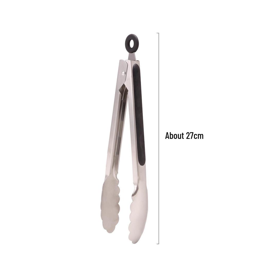 Silicone High-Temperature Resistant Tongs - Ideal for Grilling, Frying, and Bread - Stainless Steel Kitchen Tool