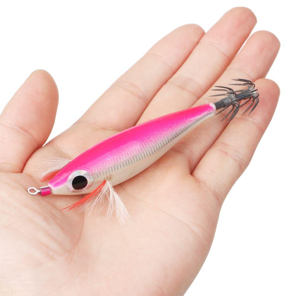 Luminous Copper Sinker Artificial Jigs Squid Hook Fishing Tackle Octopus Bait Wood Shrimp Lures