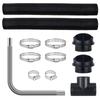 Diesel Heater Pipe Ducting Set, 3" Extendable Air Duct Hose, 1" Stainless Steel Exhaust Pipe, 2 Air Vents, Tee Air Outlet Connector and Hose Clamps,
