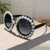 Retro Round Design Shades Women Chic White Pearl Decor Sunglasses Original Brand High Quality Vacation Beach Sun Glasses