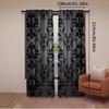 Set Of 2 Bohemian Black Curtains Antique Victorian Style Gothic Vintage Floral Window Drapes Exotic Curtain Bedroom Polyester Ideal For Sleeping Area