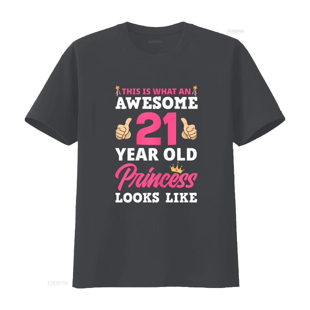 21st Birthday Women Funny 21 Years Old Girls T Shirt Vintage Washed Versatile Comfortable Streetwear Slightly Soft Fashion