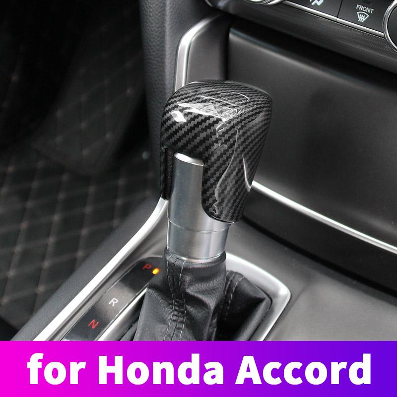 

Для Honda Accord 10th 2018 Автомобильный рычаг переключения передач, ручка переключения передач, крышка головки шестерни, наклейки из углеродного волокна