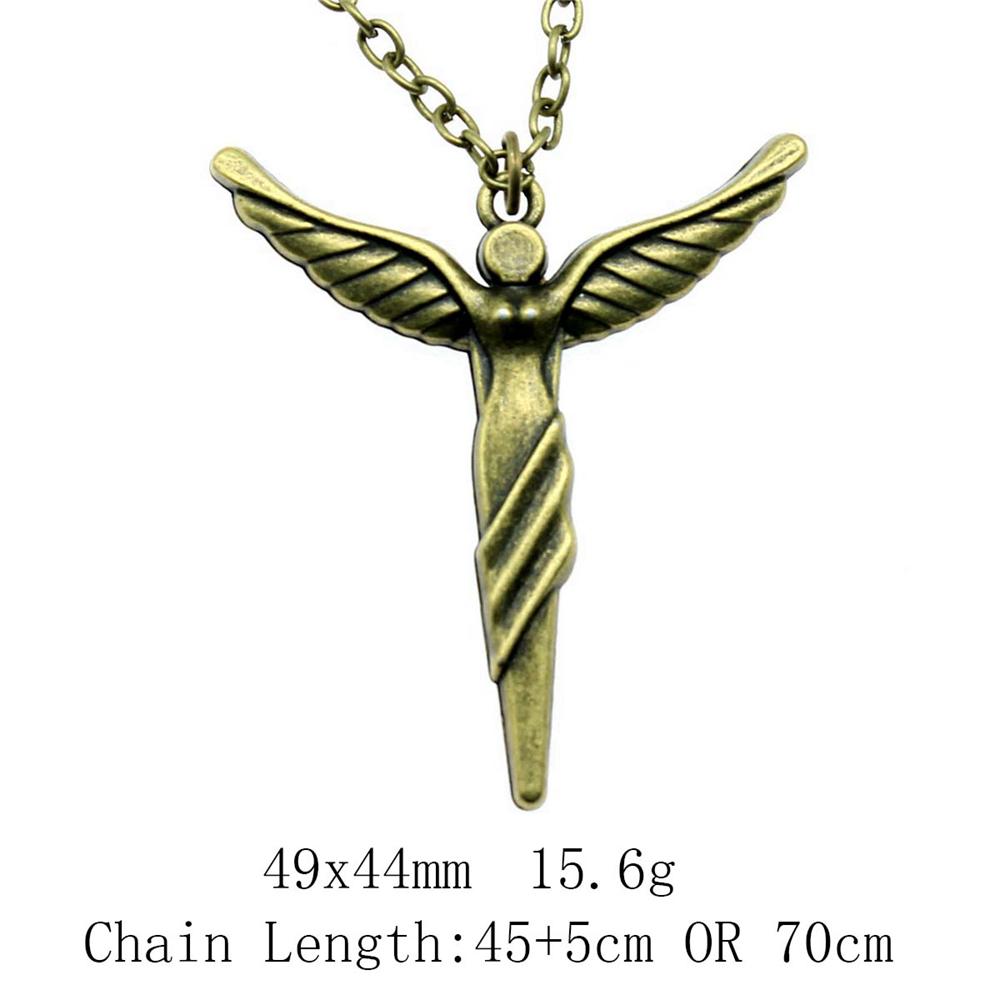 Vintage Angel Wing Pendant Necklace Alloy Feather Guardian Charm Necklaces Blessing Jewelry Gift For Making
