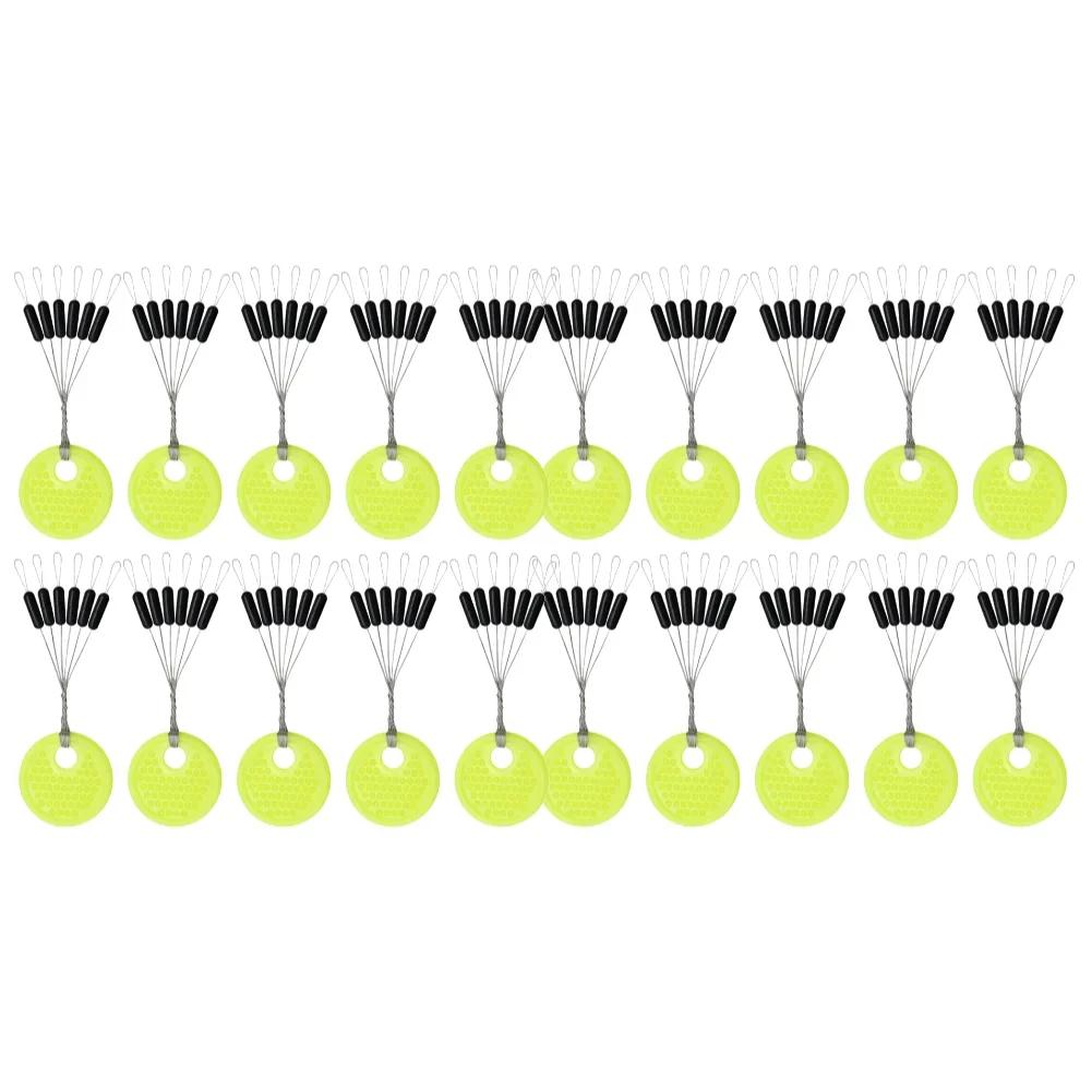 60/120PCS 10/20 Group Set Rubber Silicon Space Bean Sea Carp Fly Fishing Black Rubber Oval Stopper Fishing Float Fishing Bobber