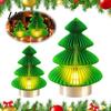 Mini Tree Lamp Origami Christmas Night Light, 3D Printed Xmas Lamp, Battery Decorative Tabletop Light Operated for Home Bedroom Holiday Party
