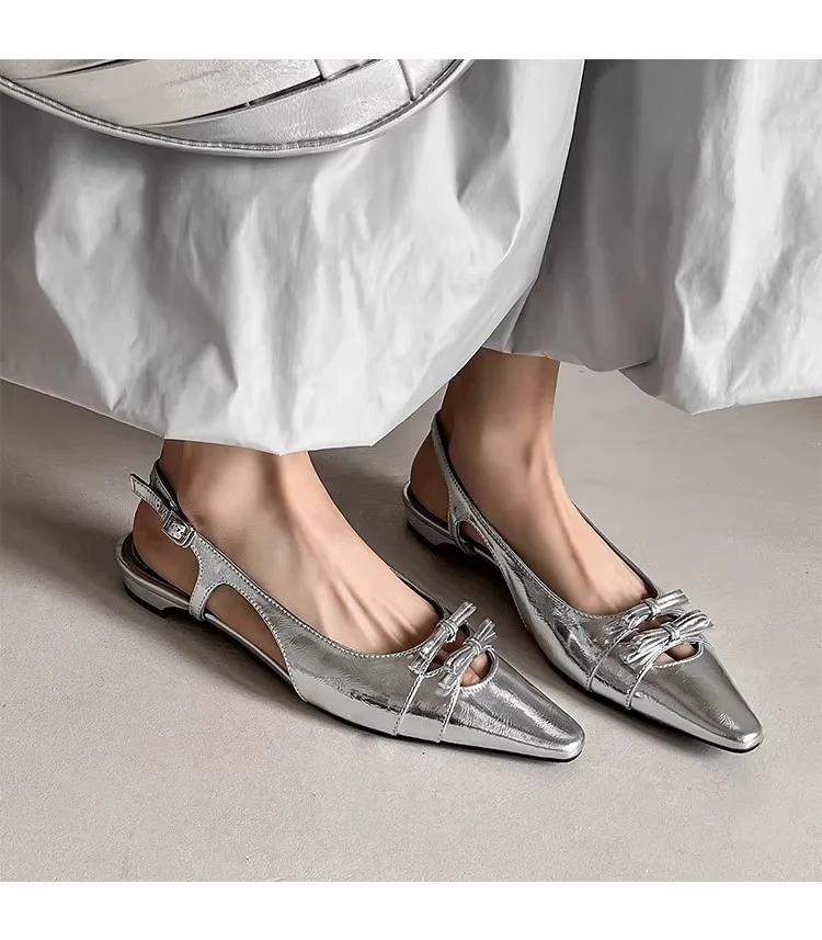 Pointed Toe High Heeled Sandals Women Shoes Sexy Slingback 2025 Summer Shallow Slippers Trend Pumps Dress Elegant Sandalias