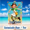 Beach Towel Custom Name Text, Quick Dry Large Towel For Beach HomePippi Longstocking