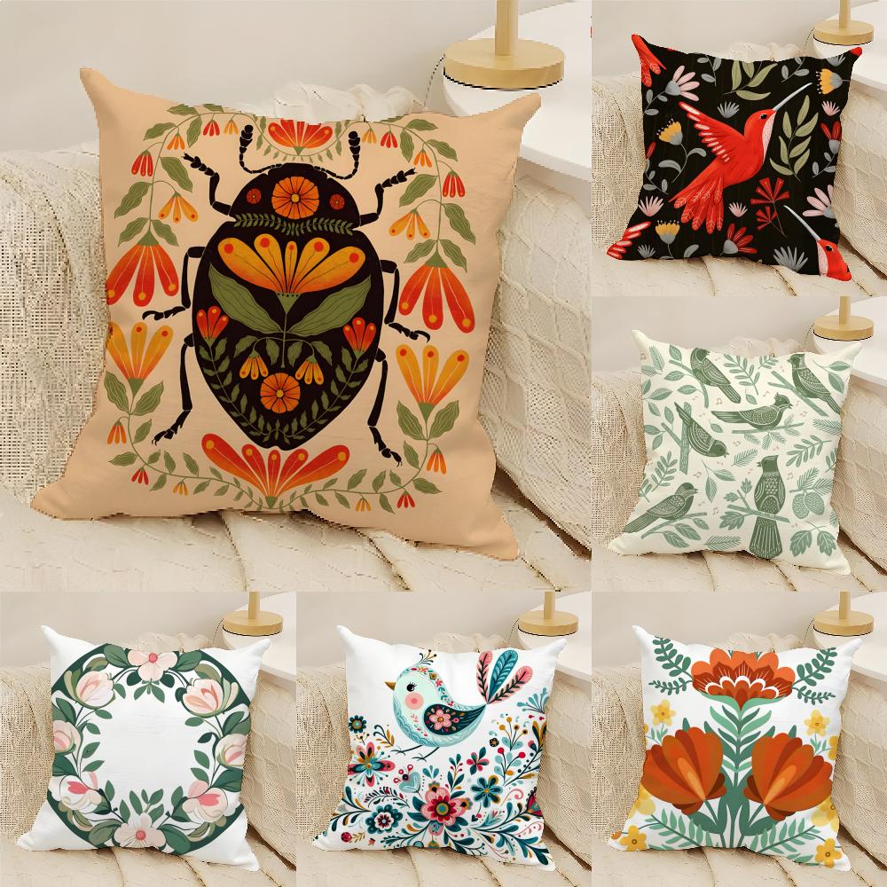 Simple Farm Crop Flower Print Pillow Case Home Living Room Decoration Linen Pillowcover Pillow Cases Cushion Cover