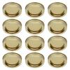 12 Stück 70mm Runde Regular Mouth Split-Type Einmachglasdeckel Behälter Abdichtungsdeckel für Gewürze Honig Einkochen(XH00176 Gold )