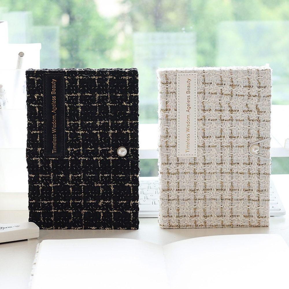 

Перлинні ґудзики, тканинний чохол для блокнотів, шкільне канцелярське приладдя, креативний блокнот чорний