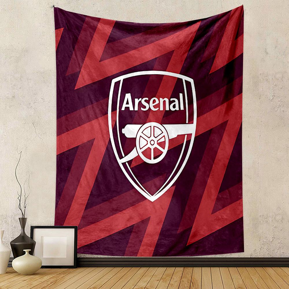 "Red Arsenal Logo with Cannon Design" Patterned tapestry home decor, suitable for bedroom and living room, gift