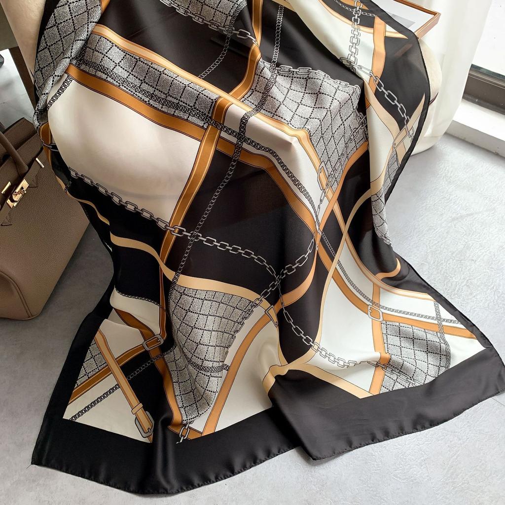 High-quality Luxurious Silk Scarves Headband Scarfs Neck Scarf For Women Chain Silk Scarf Women's Decorative Shawl