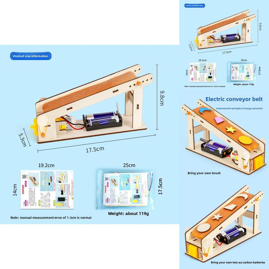 Childrens Science Experiment Kit With Diy Mechanical Conveyor Belt For Stem Learning And Motor Skills