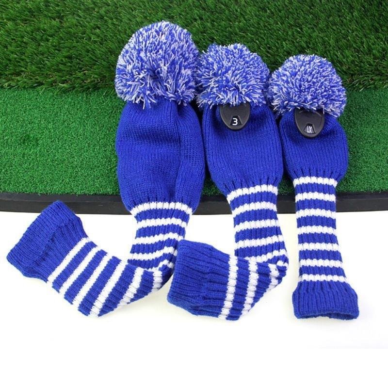 3er-Pack Vielseitige Golfschlägerhülle Golfschlägerkopfschutzhülle Strickhülle Waschbares Golfzubehör